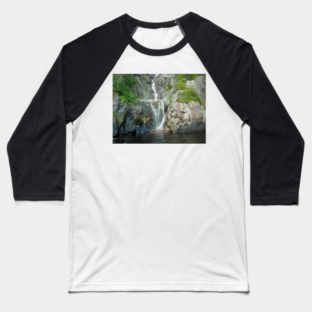 Saguenay River Waterfall Baseball T-Shirt by MAMMAJAMMA